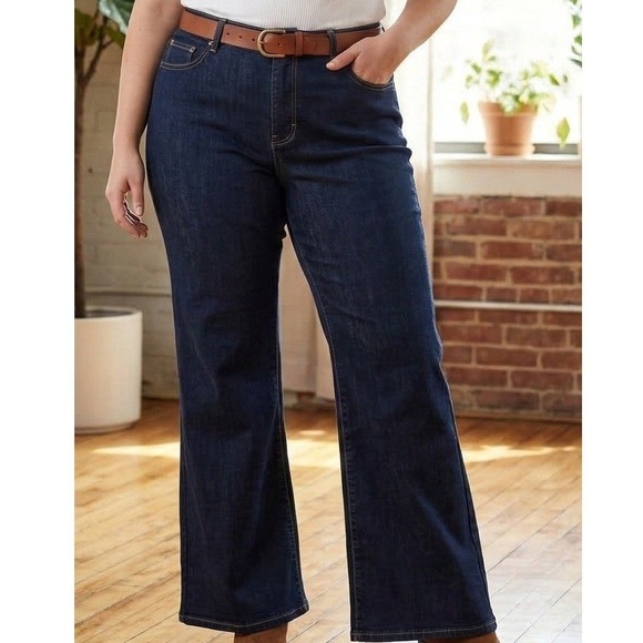 Levi's Denim - Levis 512 Perfectly Slimming‎ Bootcut Jeans Dark Wash Indigo Womens 14M -W32 L32
